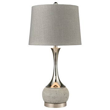 Stein World Septon Table Lamp, Concrete/Polished Nickel