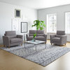 CorLiving Georgia Light Gray Fabric Loveseat Sofa and Accent Chair Set - 3pcs