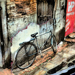 Bicycle in Patan Nepal - Mixed Media Art