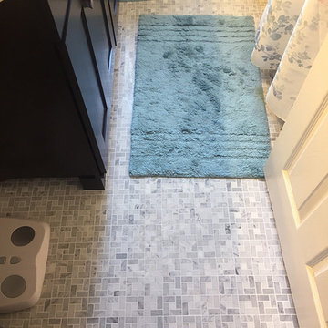 Outdated Traditional Bathroom Updated to Mediterranean Style