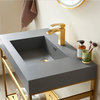 Ablitas 36" Single Sink Bath Vanity Brushed Gold Metal Frame Gray Top & Mirror