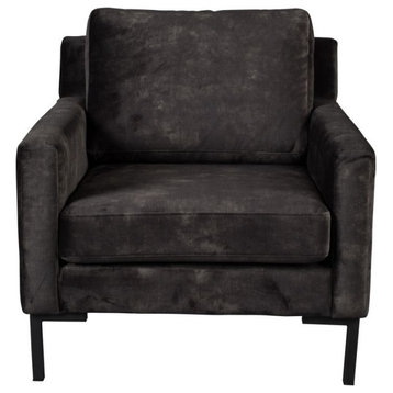 Dark Gray Upholstered 1-Seater Sofa | Dutchbone Houda