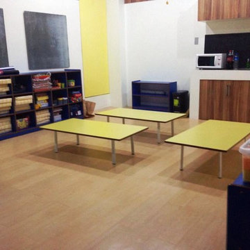 Transforming an office space into a playful and colorful preschool