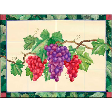 Tile Mural, Grapes 3 by Paul Brent