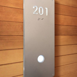 illuminated Modern Room Number Braille Sign - House Numbers