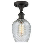 Innovations Lighting - Salina LED Semi-Flush Mount, 11", Oil Rubbed Bronze, Glass: Clear Spiral Fluted - A truly dynamic fixture, the Ballston fits seamlessly amidst most decor styles. Its sleek design and vast offering of finishes and shade options makes the Ballston an easy choice for all homes.