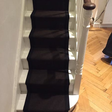 Black Carpet Runner to Stairs