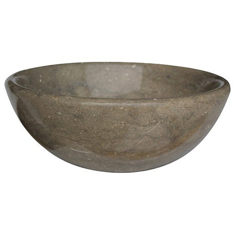 Classic Natural Stone Vessel Sink, Sea Grass Marble