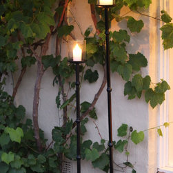 Tall Iron Candlesticks. Black Matt Wax Finish - Candle Holders and Candelabra