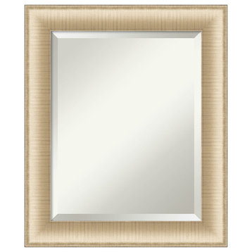 Elegant Brushed Honey Beveled Bathroom Wall Mirror - 20.75 x 24.75 in.