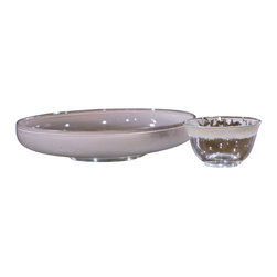 Pink Frosted Glass Dish and Bowl - Decorative Bowls