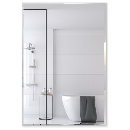 Rectangle Frameless Wall Mirror for Bathroom, Gym, Yoga, Dance/Saloon, 24"x36"