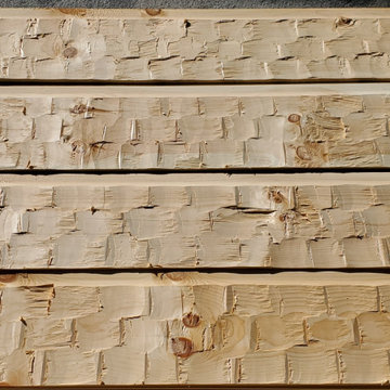 Kiln-Dried White Pine 2 x 12 with Chink Slot Log Siding Hand-Hewn Antique Style
