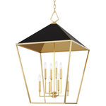 Hudson Valley Lighting - Hudson Valley Lighting 5724-GL/BK Paxton - 8 Light Large Pendant - Defined, clean hoods rest atop thin, windowless frPaxton 8 Light Large Gold Leaf/Black LineUL: Suitable for damp locations Energy Star Qualified: n/a ADA Certified: n/a  *Number of Lights: 8-*Wattage:60w Incandescent bulb(s) *Bulb Included:No *Bulb Type:Incandescent *Finish Type:Gold Leaf/Black