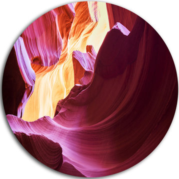 Purple In Antelope Canyon, Landscape Photography Round Wall Art, 11"