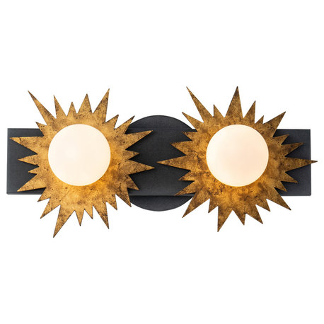 Lucas Mckearn Soleil 2 Light Gold And Zinc Bath Vanity Light BB90417-2