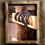 My Barnwood Frames - Barb Wire With Cornerblock Barnwood Picture Frame, 11"x17" - *PLEASE NOTE - Glass is included with frame sizes 16x20 or smaller. Larger sizes do not include glass due to the high risk of breakage in shipping.