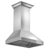 48" Wall Mount Range Hood, Stainless Steel With Crown Molding, 597CRN-48