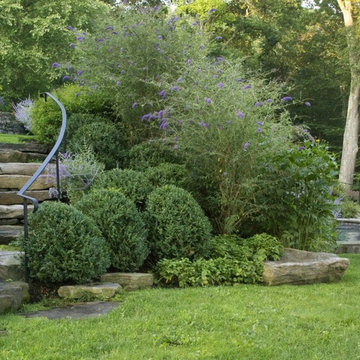 Natural Boulder Steps Leading to Spa