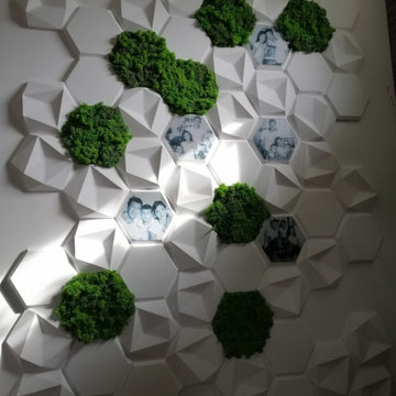 DIY Wall Decor with Handmade Gypsum Panels and Moss