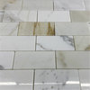 Calacatta Gold Calcutta Marble 2x4 Brick Subway Mosaic Tile Polished, 1 sheet