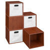 Niche Cubo Storage Set - 6 Cubes and 3 Canvas Bins- Cherry/White
