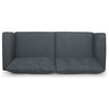 Charlotter Contemporary 3 Seater Sofa, Charcoal/Dark Brown