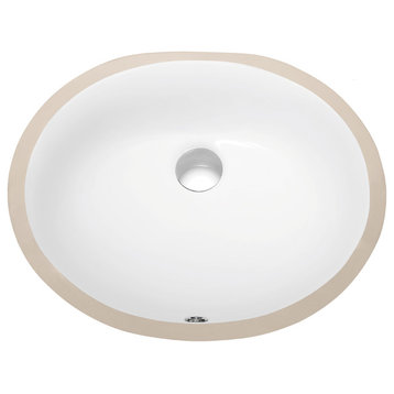 Dawn® Under Counter Oval Ceramic Basin with Overflow