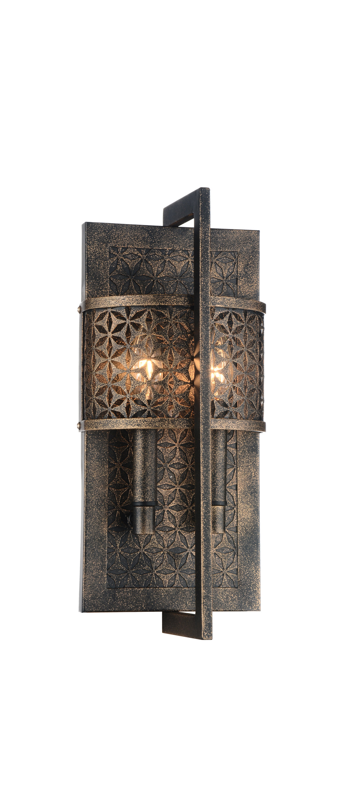 Crystal World 2 Light Golden Bronze Wall Sconce - Transitional - Wall ...