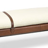 Aspen Leather and Boucle Faux Wool Bench