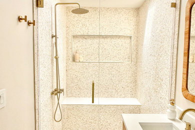 Luxurious Stone Skylight Primary Shower