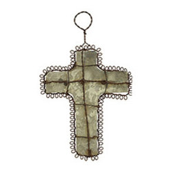 Rustic Antiqued Mirror Crosses - Set of 3 - New - Christmas Ornaments