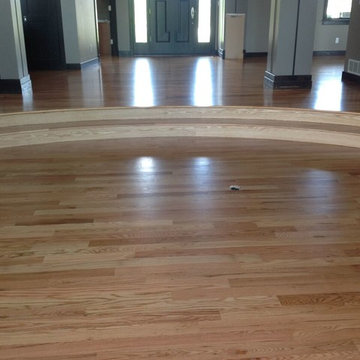 Curved wood stairs