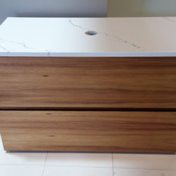 Blackbutt wall hung vanity - Bathroom Vanities