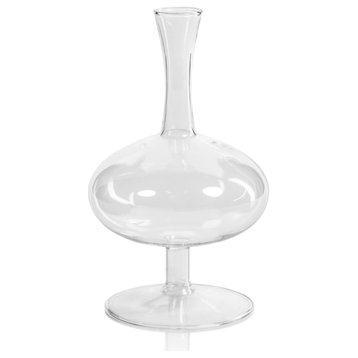 Lillee Oval Glass Footed Vases, Set of 2