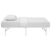 Modway Horizon Stainless Steel Twin Metal Bed Frame in White