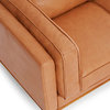 Valencia Artisan 87.8" Wide Three Seats Full Top Grain Leather Sofa Cognac Color