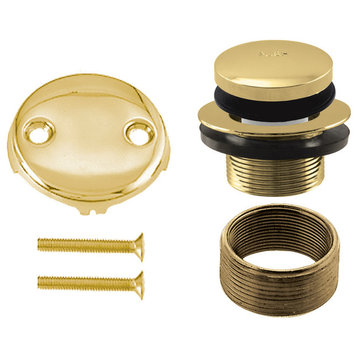 Tip Toe Universal Tub Trim With Two-Hole Faceplate In Polished Brass, Polished B