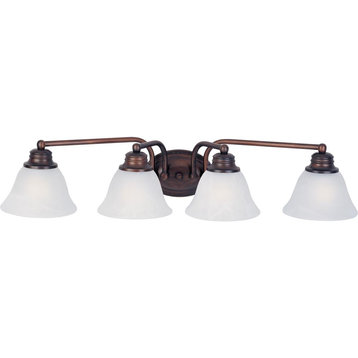 Four Light Oil Rubbed Bronze Marble Glass Vanity