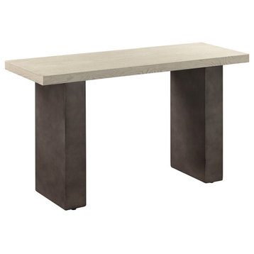 Abbey Concrete and Grey Oak Wood Console Table