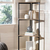 Trisha 4 Tier Corner Bookshelf Light Grey/ Black