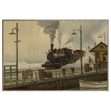 Steam on the Wiscasset Waterfront, Birch Wood Print