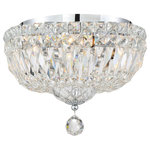 Crystorama - Roslyn 3 Light Chrome Ceiling Mount - It doesn�t get more glamorous than a crystal light. It will be hard to ignore the Roslyn fixture when you walk in a room. Draped in an abundance of faceted cut crystal jewels, this contemporary collection is a perfect statement to a living room, hallway, bathroom, or entry.