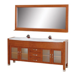 71 inch Double Bathroom Vanity White Man-Made Stone Top with Integral Sinks - Products