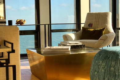Inspiration for a contemporary living room remodel in Chicago