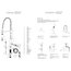 Extendable Kitchen Mixer Tap, Curved, Brushed Stainless Steel
