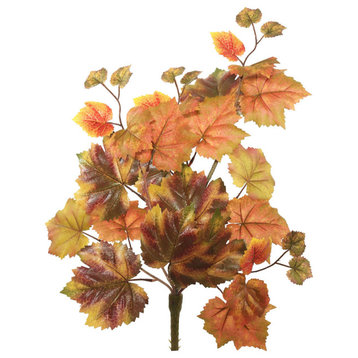 Vickerman 20" Autumn Grape Leaf Hanging Bush, Red/Brown