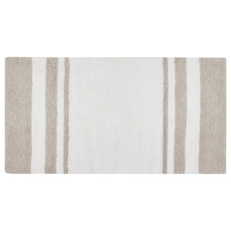 Madison Park Spa Cotton Reversible Bath Rug, Taupe