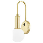 Mitzi by Hudson Valley Lighting - Gabby 1-Light Wall Sconce, Aged Brass - Gabby makes it as easy as on-and-off, with a simple switch on her backplate and a streamlined gooseneck design.