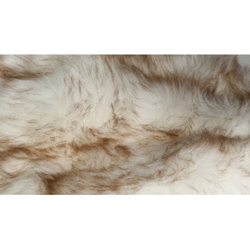Arlington Circular Faux Fur Rug 6' Diameter Grey, Gradient Tan